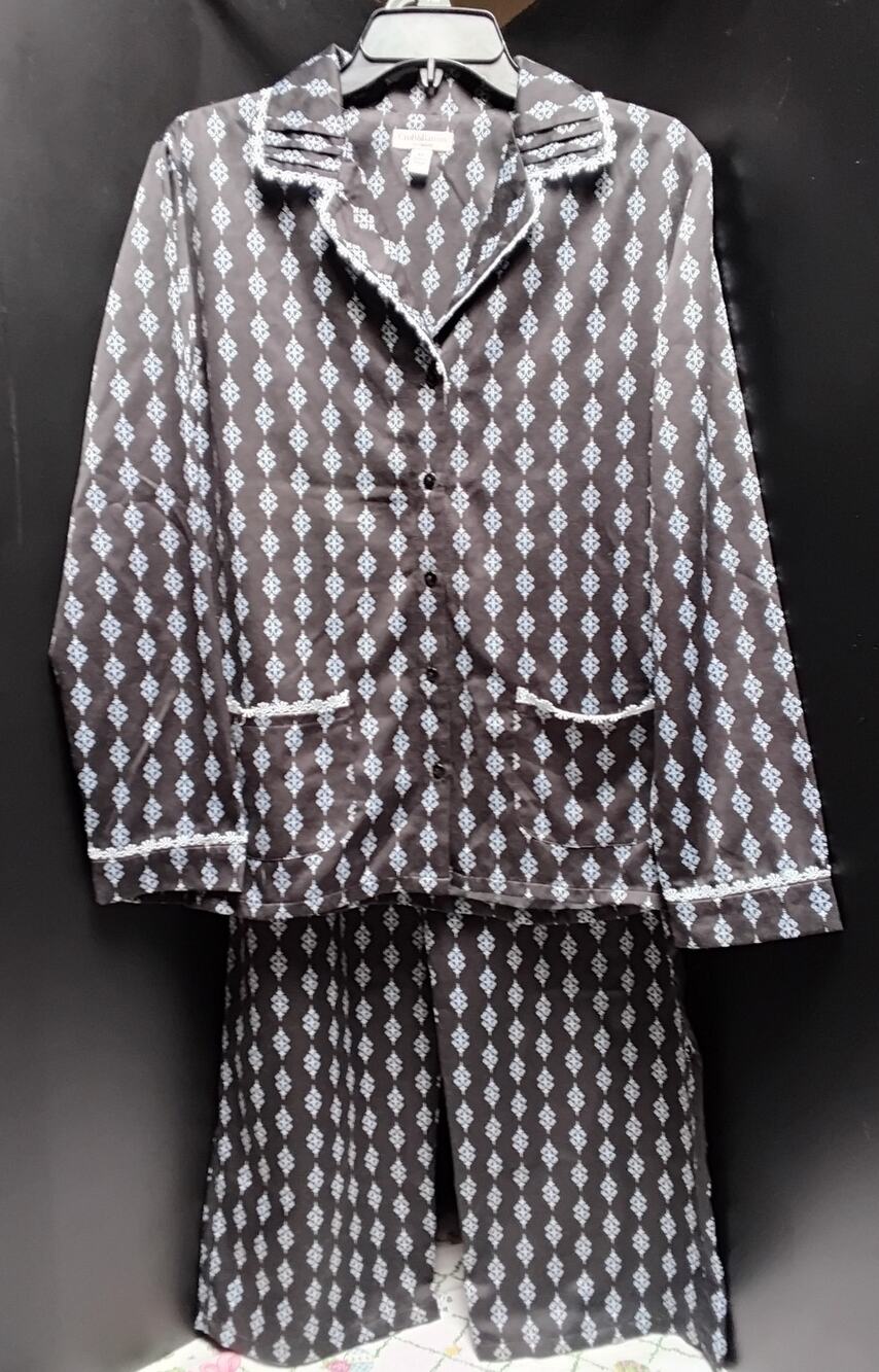 CROFT & Barrow Intimates Pj's Pajamas Size Medium Black & Blue